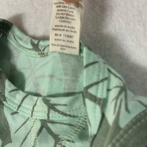 Kate Quinn Green Taro Leaf Topstitch Tank & Relaxed Short Outfit Set Size 12-18 - Picture 3 of 5